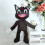 Schwarze Cartoon Katze Plüschtier 30cm/11.8in Horror 5