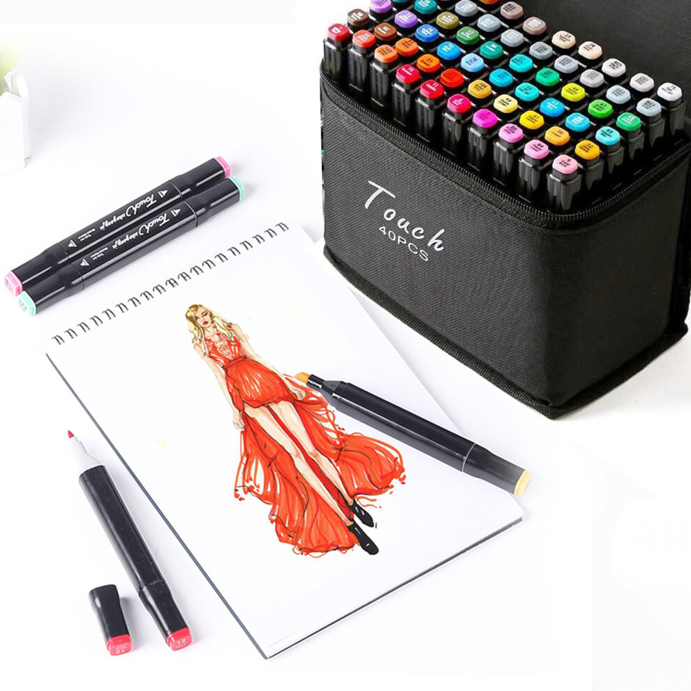 40 Colours Painting Art Graphic Drawing Dual Tip Sketch Art Pens Set