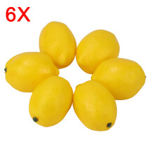 (Yellow) 6pcs Lemon Fake Fruits Home Party Decorative Props