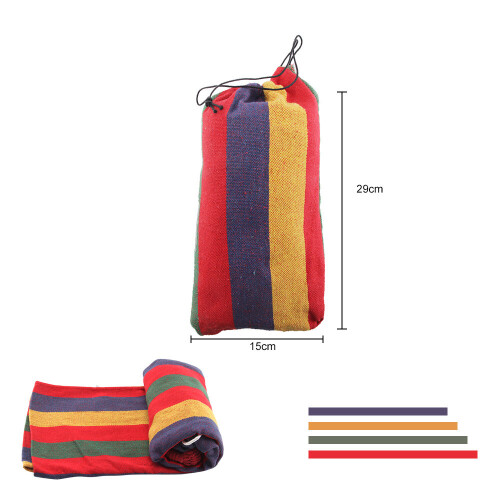 (Red) Outdoor Colourful Striped Camping Hammock 1