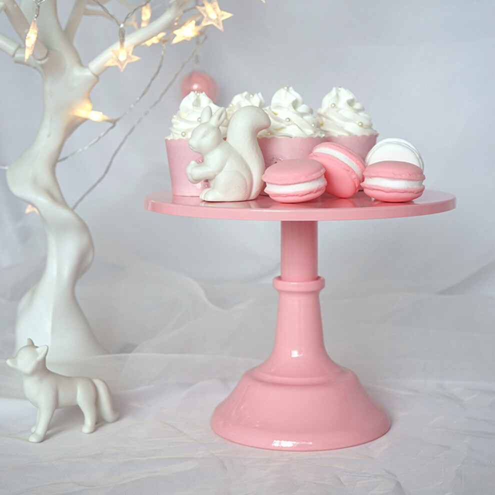 (Pink) Cake Stand Pedestal Dessert Round Holder