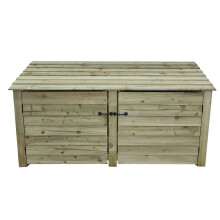 (4ft, Light Green) Wooden Log Store With Doors - Standard Roof (L-227cm, H-126cm / 180cm, W-81cm)