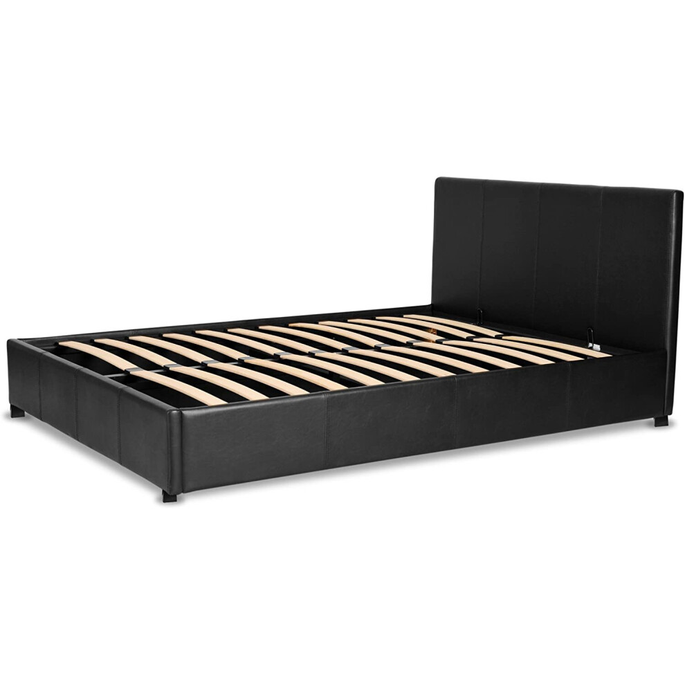 (Black, 5FT King) Prado Faux Leather Bed Frame