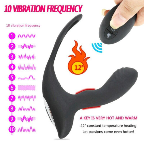 10 Speeds Anal Plug Vibrator Prostate Massager & Penis Ring 2