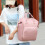 (pink) Multi-use Baby Nappy Backpack Mommy Bag 9