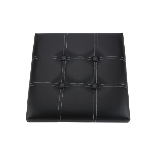 (Black) Folding Ottoman Footstool  Storage Box 1