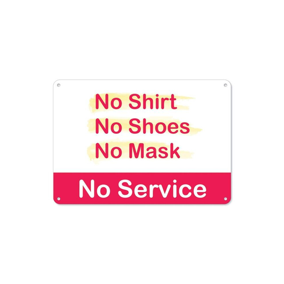 SignMission OS-NS-P-710-25351 Public Safety Plastic Sign - No Shirt No Shoes No Mask No Service-image-OPC-P6J6DKX-NEW