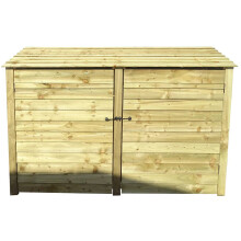 (6ft, Light Green) Wooden Log Store With Doors And Kindling Shelf - Standard Roof (L-227cm, H-126cm / 180cm, W-81cm)