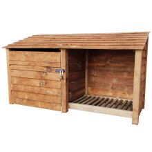 (4ft, Rustic Brown) Wooden Tool Store - Standard Roof (L-227cm, H-126cm / 180cm, W-81cm)