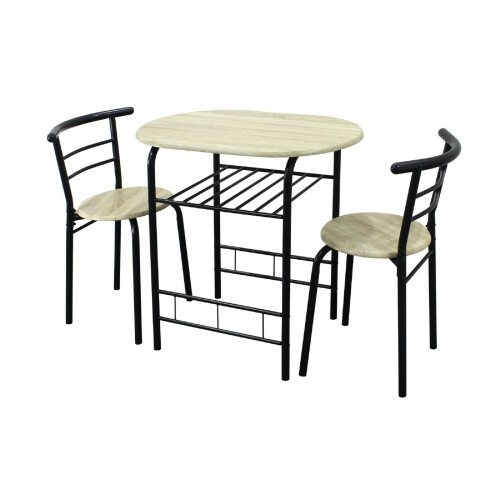Spot On Dealz Kitchen Breakfast Bar Table Set with Stools & Rack Dining Set G-0101