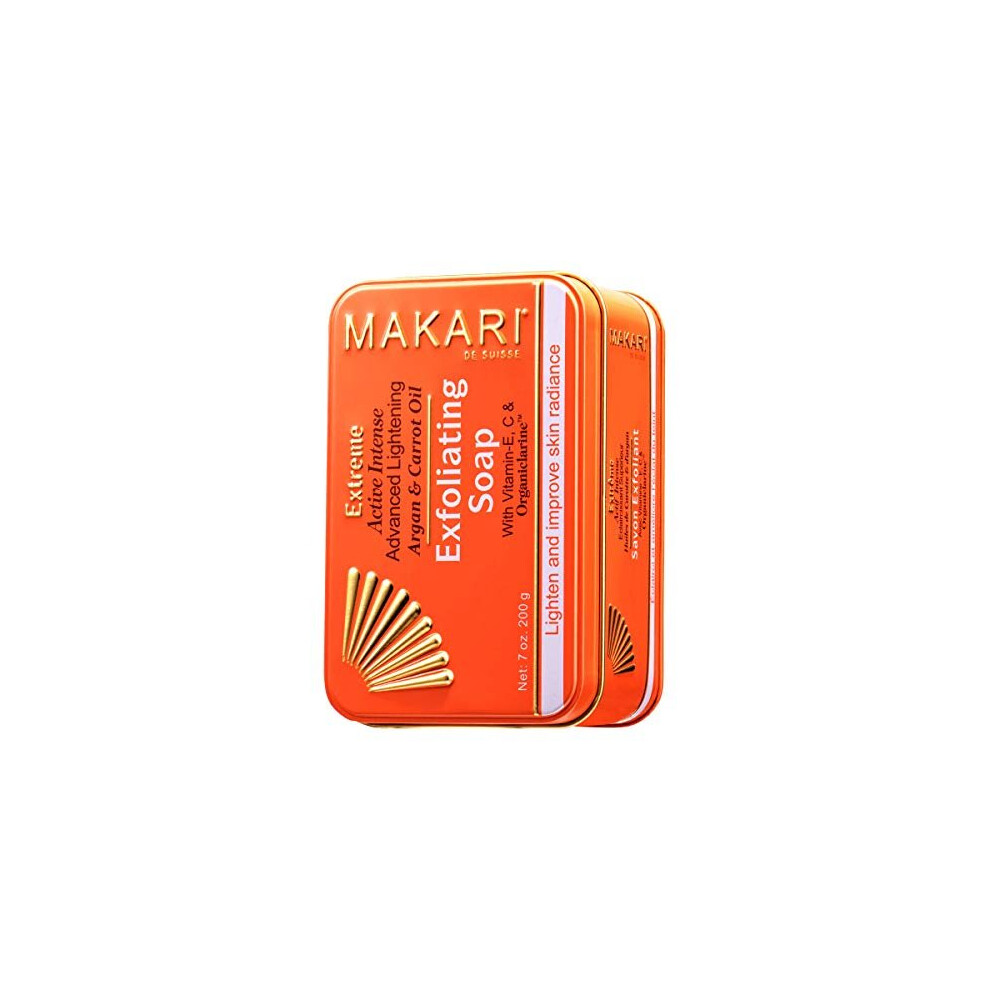 Makari Extreme Carrot & Argan Oil Bar Soap 7oz. â Anti-Aging Soap Exfoliates & Lightens Skin with Organiclarineâ¦