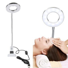 USB Clip-On Beauty Lamp LED Desk Light for Microblading & Makeup - Cold & Warm Light, Portable Clamp Table Lamp