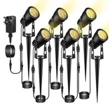 ECOWHO Garden Lights Spotlights Mains Powered 68.9ft 21m Outdoor Lights 12V IP65 LED Spot Landscape Plug in Warm White for Patio Tree Yard Lawn Wall