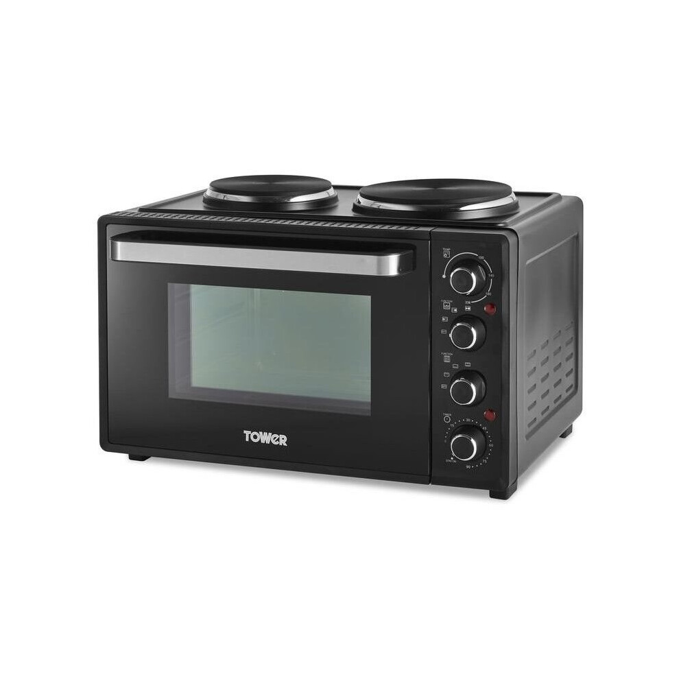 Tower 32 Litre Mini Oven with Hot Plates Black - Image 3