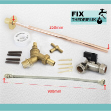 FixTheBog Outside Tap Kit Vandle Proof DIY Professional finish 355 mm wall Flange 900 Flexi [GT1c]