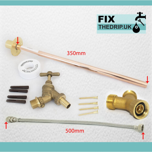 Easy Fit Outdoor GardenTap Kit Use Washing Machine Connection