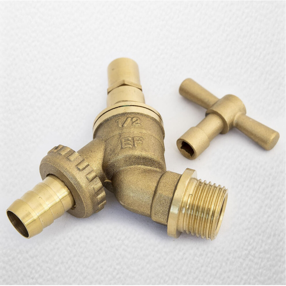 Fixthebog Lockshield 1/2" Hose Union Bib Tap Outside Garden Tap Secure Against Water Loss