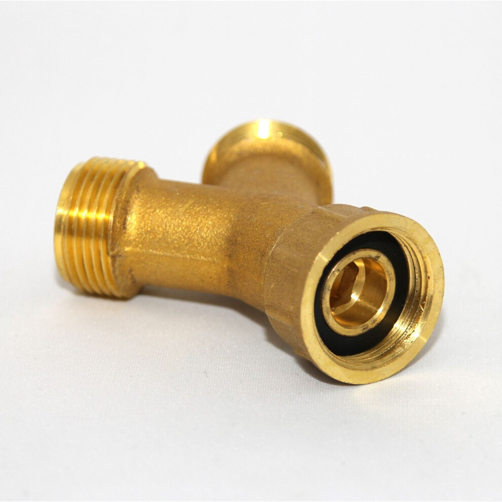 Brass Y Piece 3/4 Inch Bsp Add Extra Connection For Fridge Dish Washer Or Outside Tap 5055639136403
