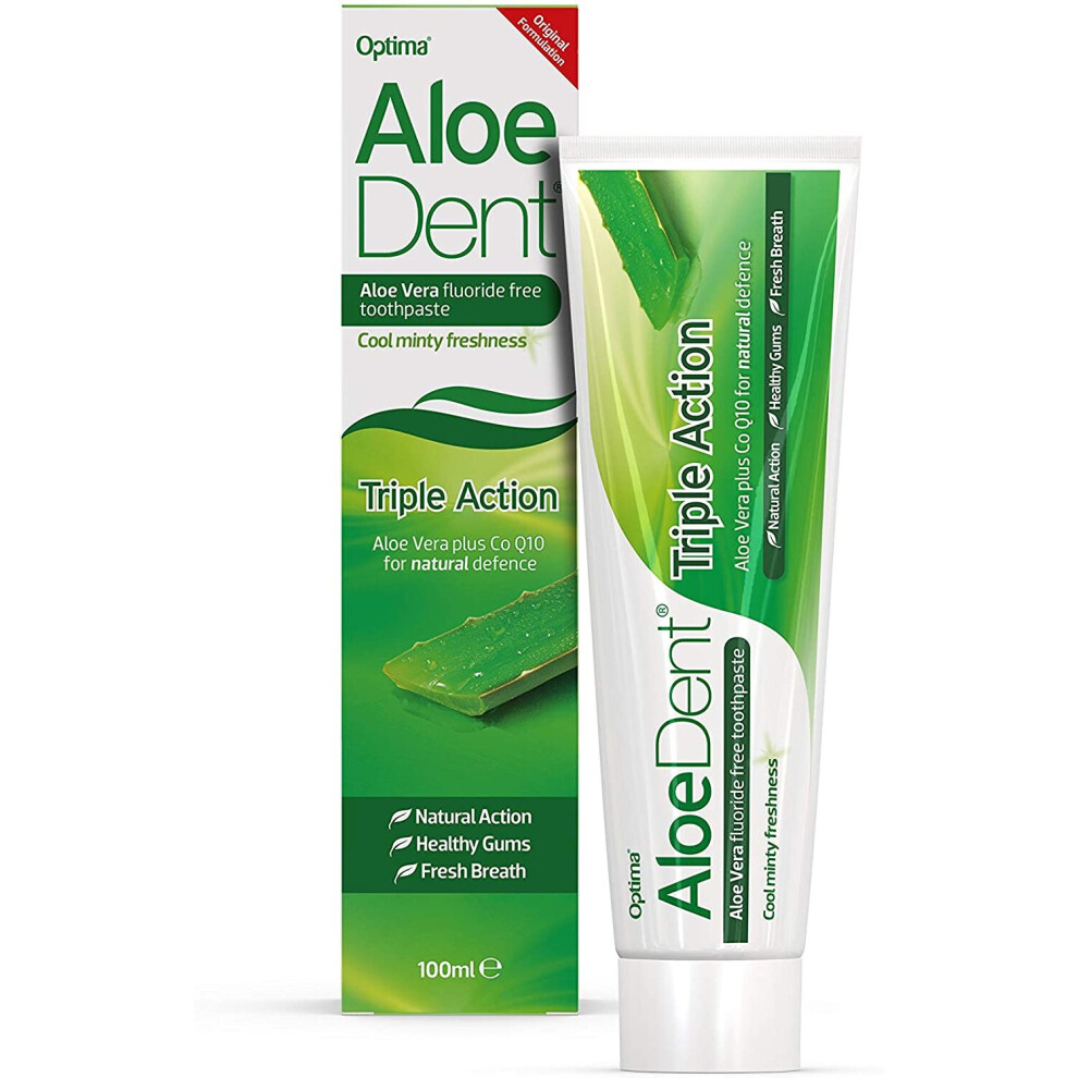 Aloe dent Aloe Vera Fluoride Free Original Triple Action Toothpaste - 100ml X 3