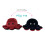 (Red-Black) Reversible Octopus Plushie Double-Sided Flip Doll 1