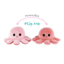 (Pink-Pink) Reversible Octopus Plushie Double-Sided Flip Doll