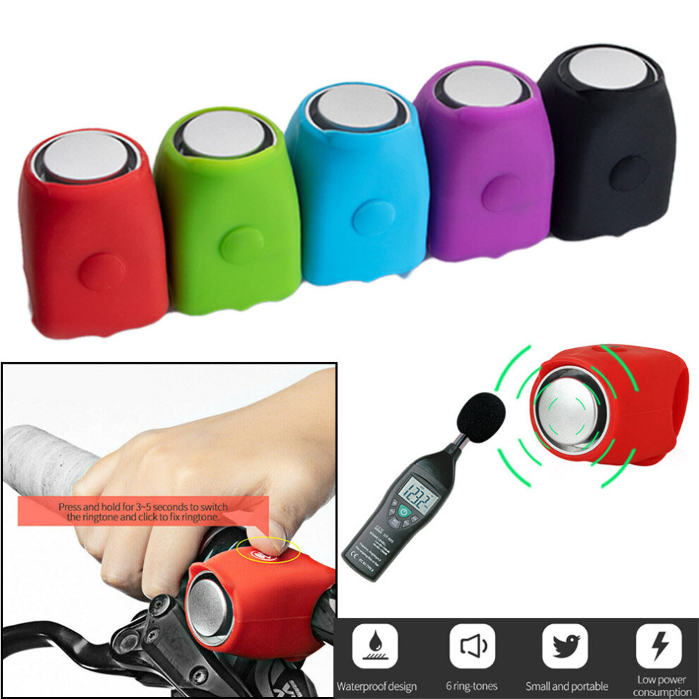 (Red) 120db Waterproof Bicycle Bell MTB Cycling Bike Electric Horn Portable