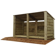 (4ft, Light Green) Wooden Log Store - Reversed Roof (L-227cm, H-126cm / 180cm, W-81cm)