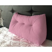 (Pink) Suede Triangular Wedge Headboard Cushion - Single Bed