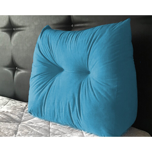(Blue) Suede Wedge Headboard Cushion for Armchair