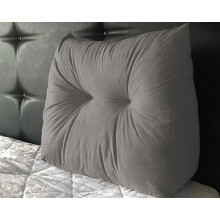 (Grey) Suede Wedge Headboard Cushion for Armchair