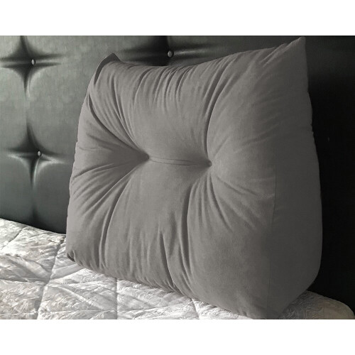 (Grey) Suede Wedge Headboard Cushion for Armchair
