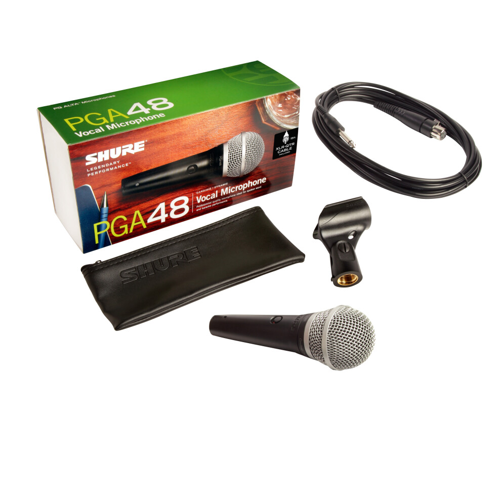 (Black, 3 Pin XLR) Shure PGA48 Cardioid Dynamic Vocal Microphone