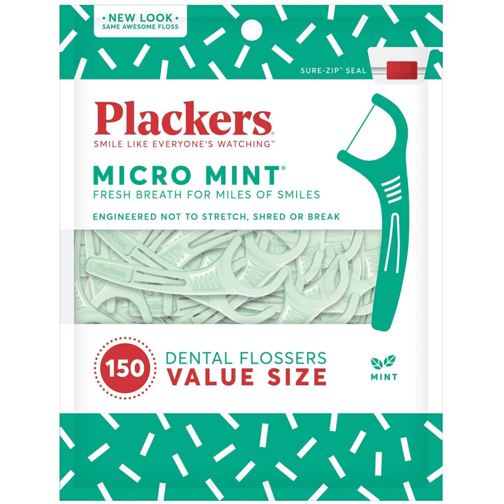 Health_dentalcare_kits Plackers Micro Mint Dental Floss Picks, 150 Count