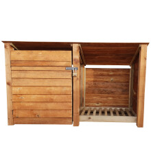 (4ft, Rustic Brown) Wooden Tool Store - Reversed Roof (L-227cm, H-126cm / 180cm, W-81cm)
