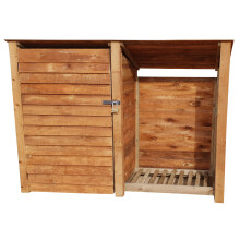(6ft, Rustic Brown) Wooden Tool Store - Reversed Roof (L-227cm, H-126cm / 180cm, W-81cm)