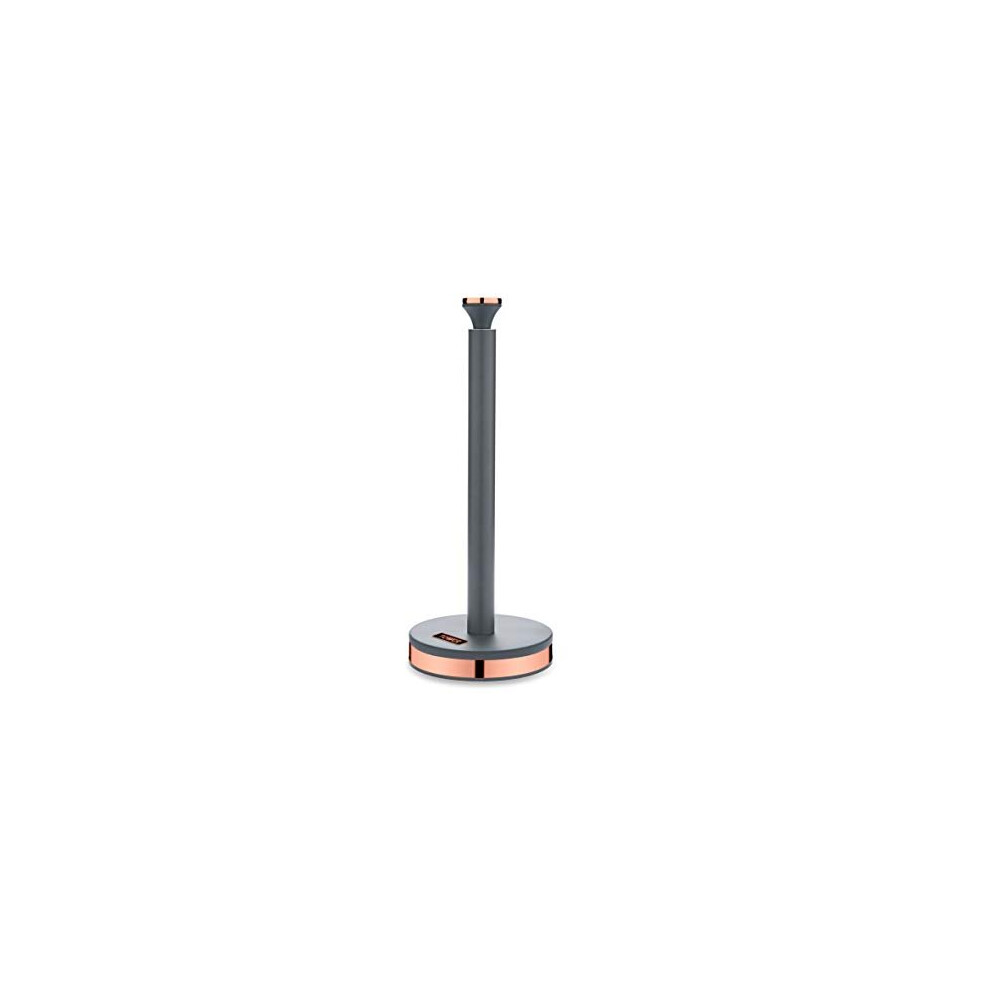 Tower Cavaletto Towel Pole Kitchen Roll Holder Grey and Rose Gold