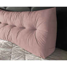 (Pink) Suede Triangular Wedge Headboard Cushion - King Size