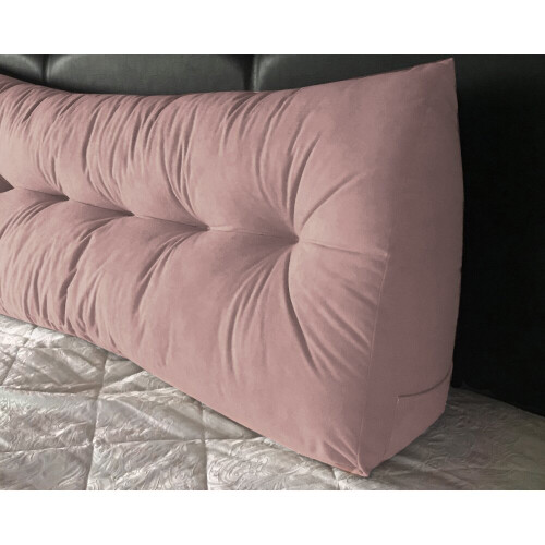 (Pink) Suede Triangular Wedge Headboard Cushion - King Size