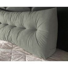 (Grey) Suede Triangular Wedge Headboard Cushion - King Size