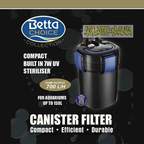 Betta Choice 700 UV Canister Filter Aquariums up to 150L MF638