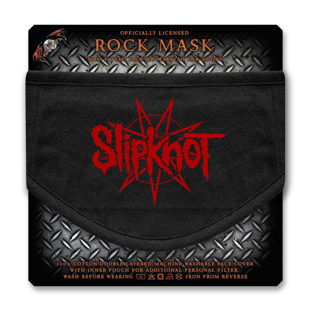 Slipknot 'Pentagram Logo' (Black) Face Mask 5056365707691