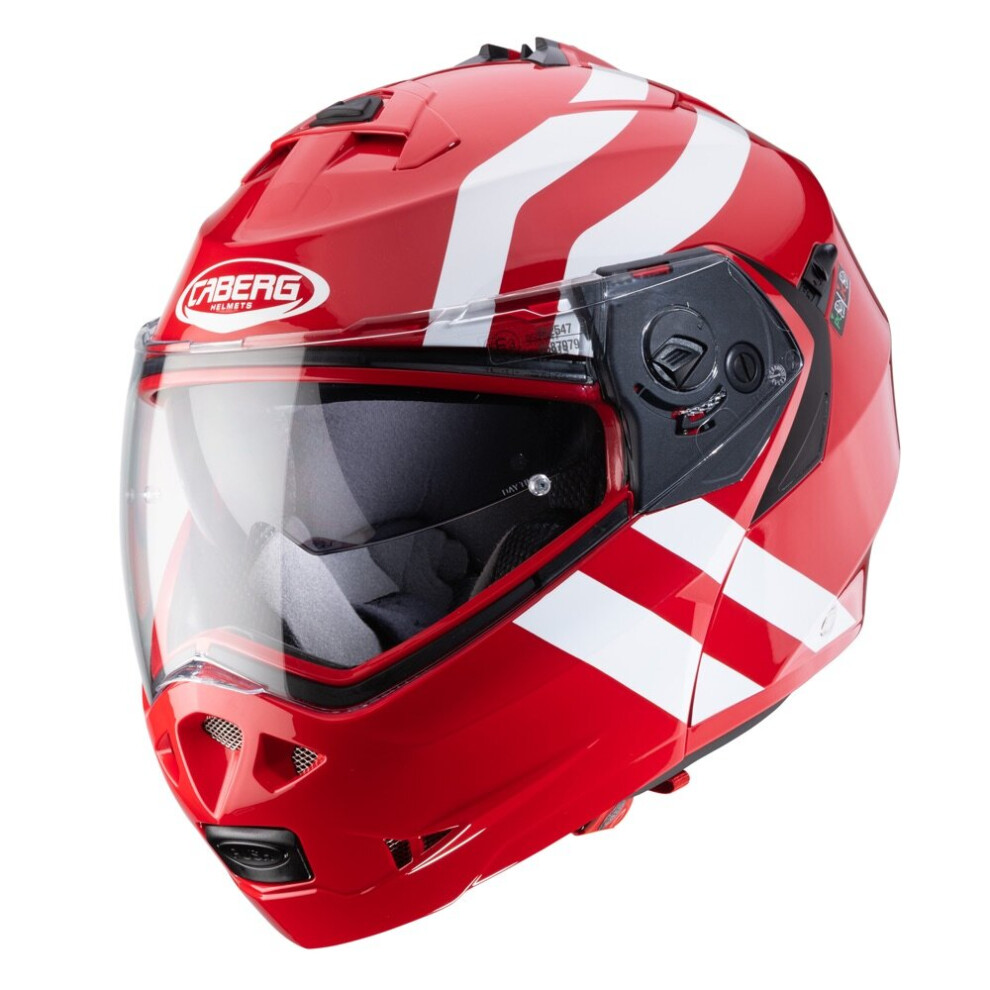 (Xs) Caberg Duke Ii Super Legend Full Face Motorcycle Helmet Gloss White Red 8002391070381