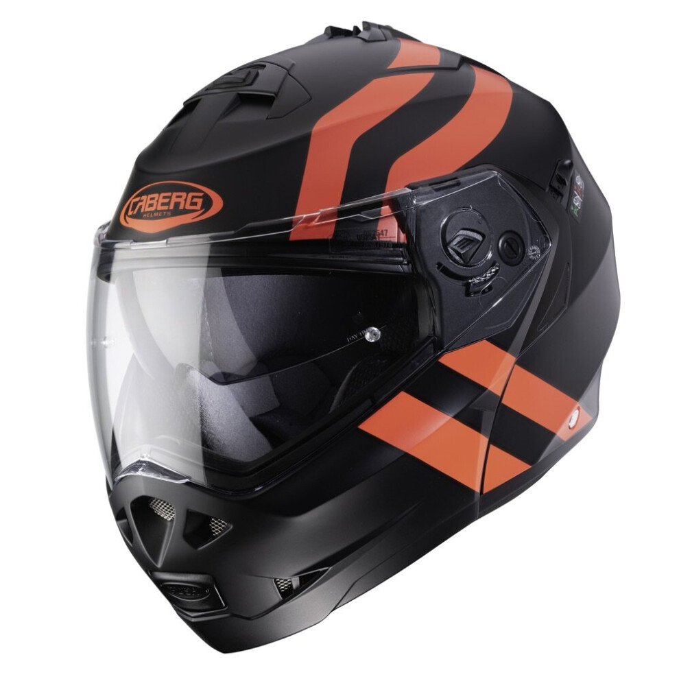 (Xs) Caberg Duke Ii Super Legend Matt Full Face Motorcycle Helmet Black Orange Red 8002391070282