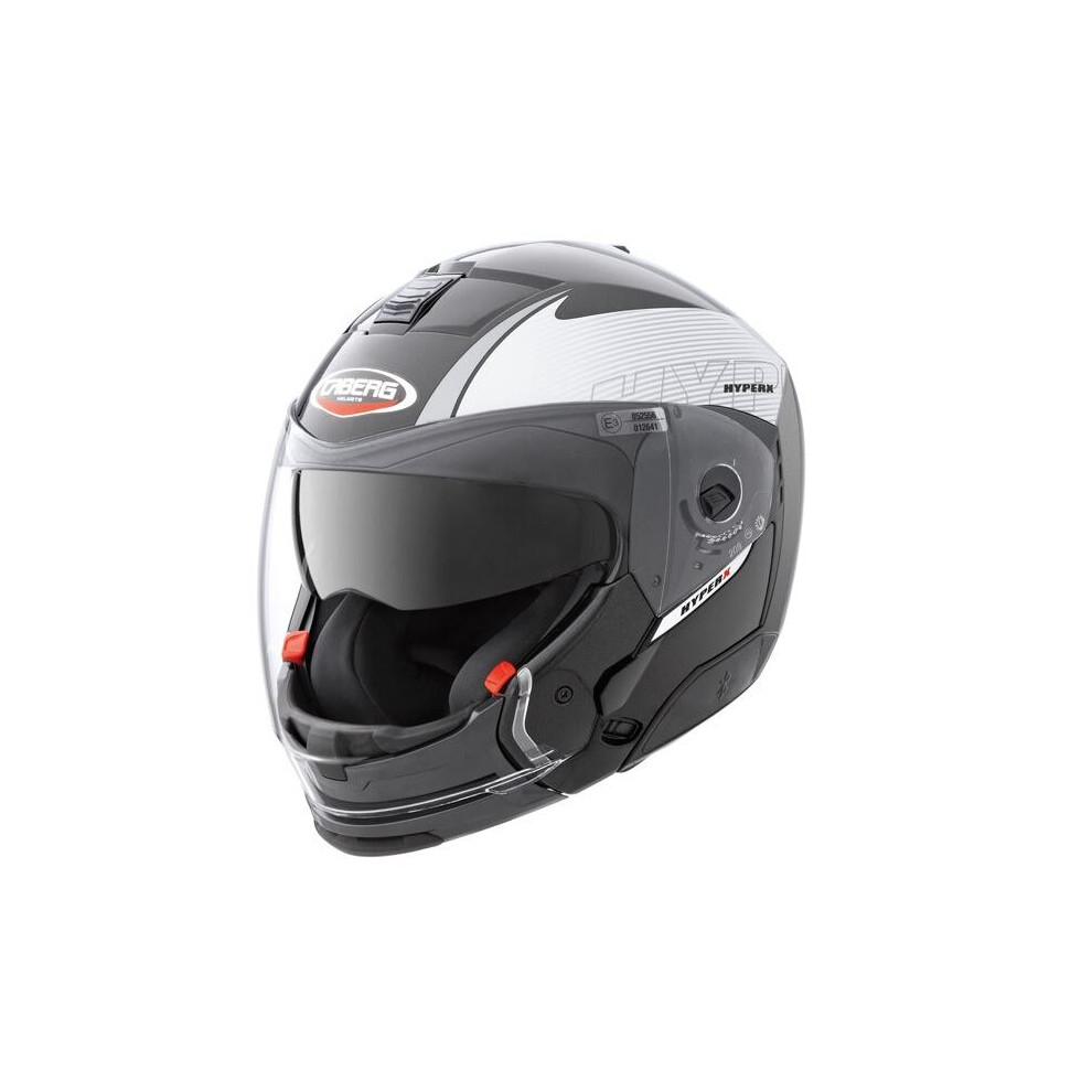 Caberg Hyper X Mod Helmet Integrated Sun Visor Acu Approved Xs Black/Silver 8002391002764