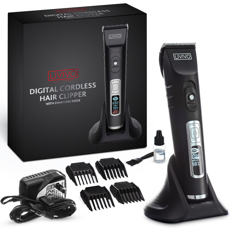 Deluxe Digital Cordless Hair Clipper - Black