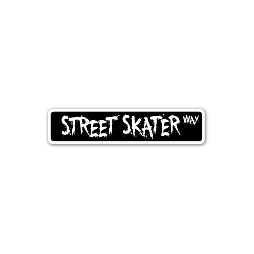 SignMission SS-STREET SKATER 4 x 18 in. Street Skater Street Sign - Skateboarding Skate Ramp Skating Roller-image-OPC-P6JDHMR-NEW