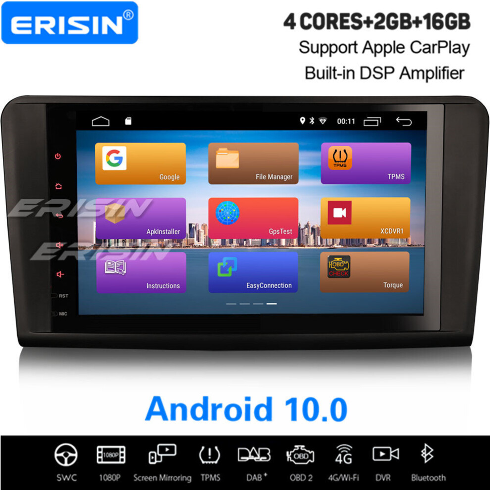 9" Android 10.0 Car Stereo Dab+ Satnav Dsp Carplay Bt Wifi Mercedes Benz Ml/Gl Class W/X164 631851157393