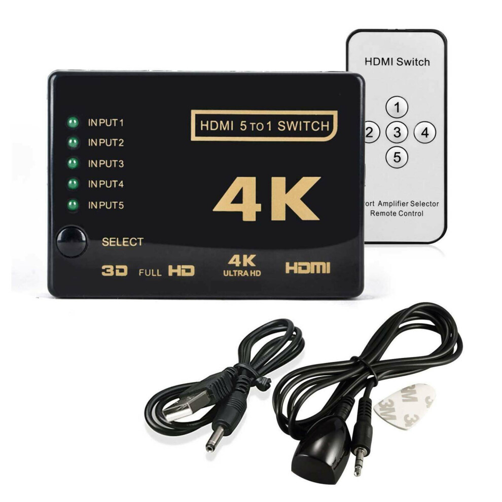 5 Port Hdmi Switch Splitter Switcher 1080P Hub Box For Ps3 Hdtv Dvd 9075042147335
