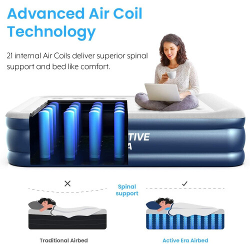 Active Era AirBed with a Built-in Electric Pump and Pillow- Premium Single Size 2