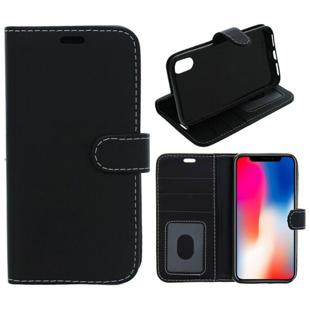 (BLACK) For Samsung Galaxy A51 Phone Case, Cover, Flip Book, Wallet, Folio, Leather / Gel